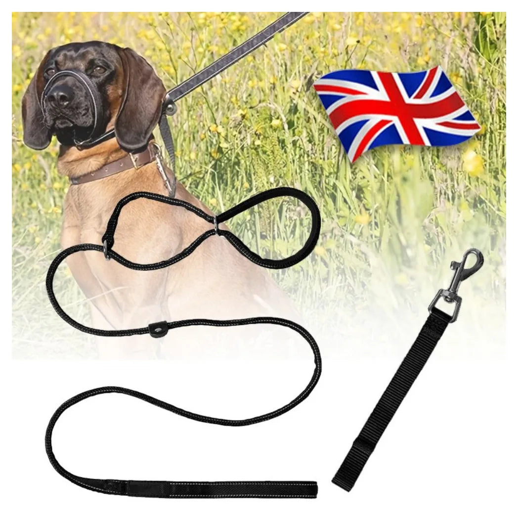 Figure of 8 Dog Lead Dog Lead with Soft Comfy Padded Loop Handle and Nose Pads