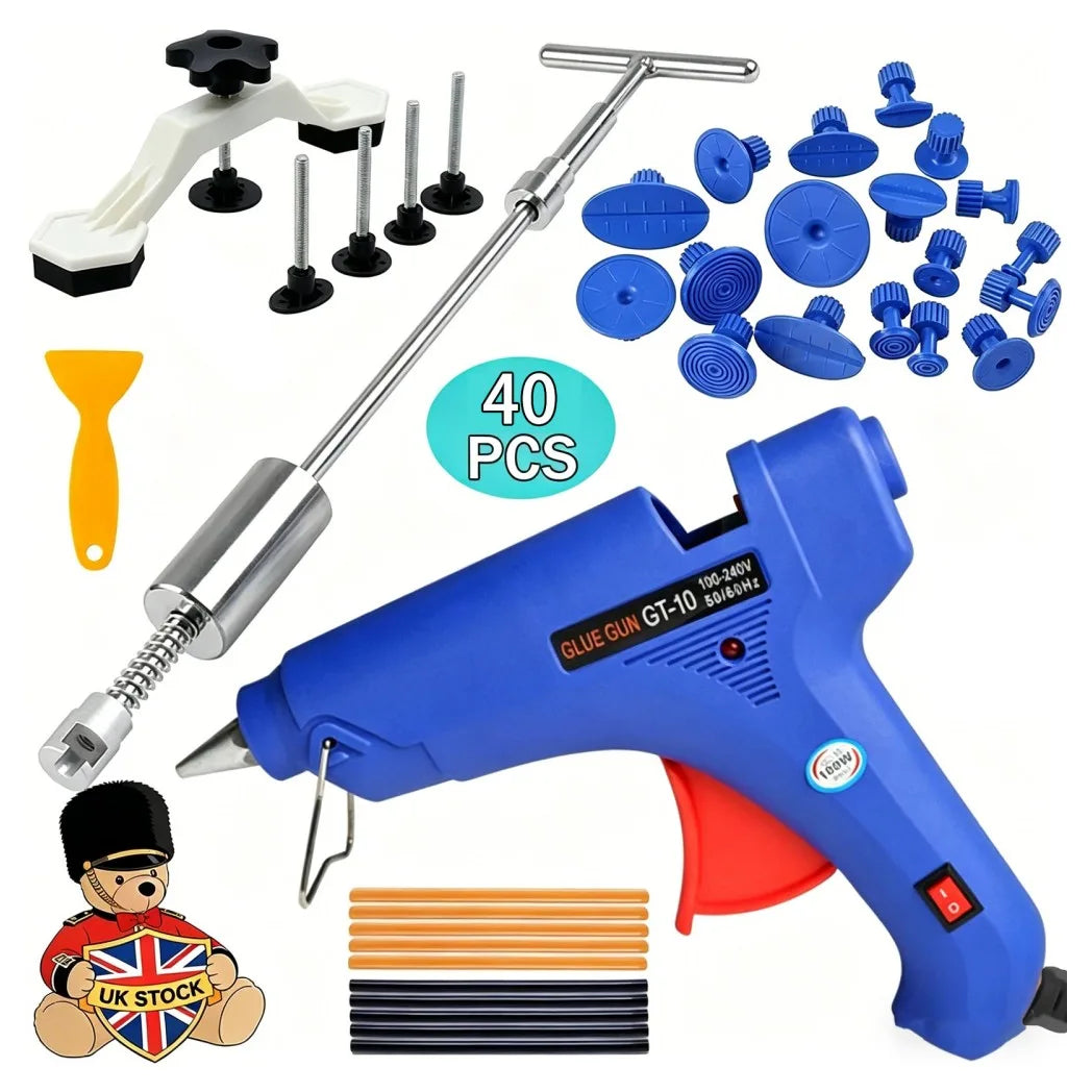 40pcs Car Paintless Dent Removal Kit Slide Hammer Repair PDR Glue Gun Puller UK