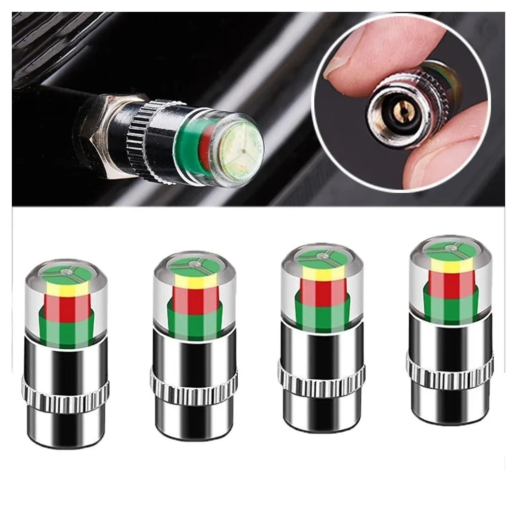 4x Car Valve Tyre Caps Dust Monitor Wheel Pressure Tire Air Sensor
