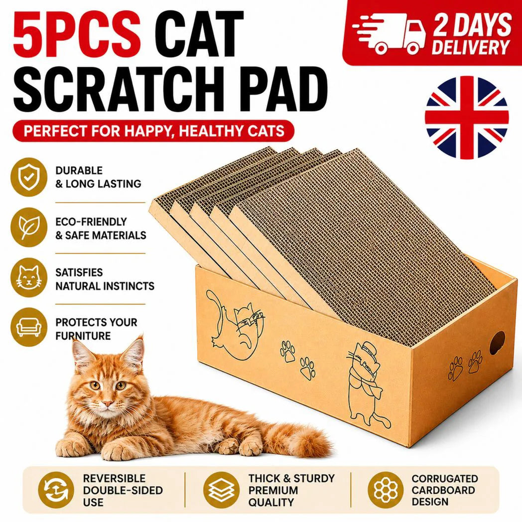 5PC Cat Scratching Board Box Cardboard Kitten Pad Claw Scratcher Scratch Bed