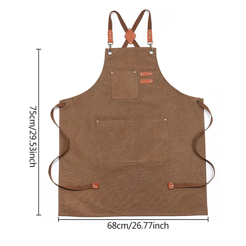 Kitchen Cooking BBQ Plain Denim Canvas Pocket Apron Butcher Crafts Baking Chefs-Black