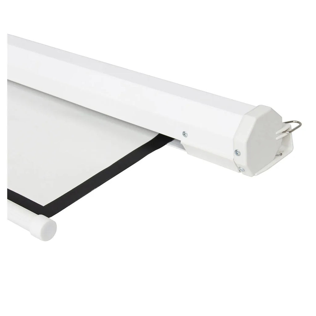 UK Plug, 100 inch 16:9 Aspect Ratio Manual Self-locking Warp Knitted White