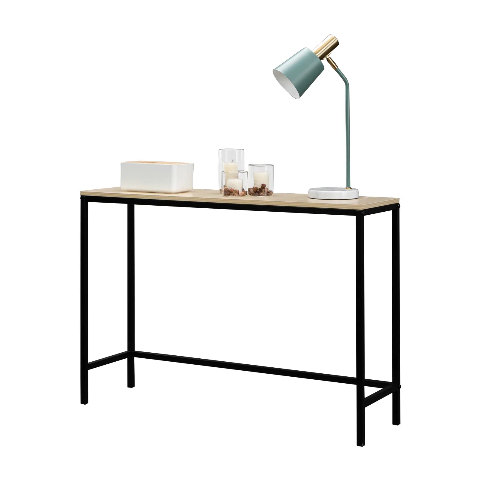 Industrial Style Porch Table Single Layer Light Walnut Color Triamine Board