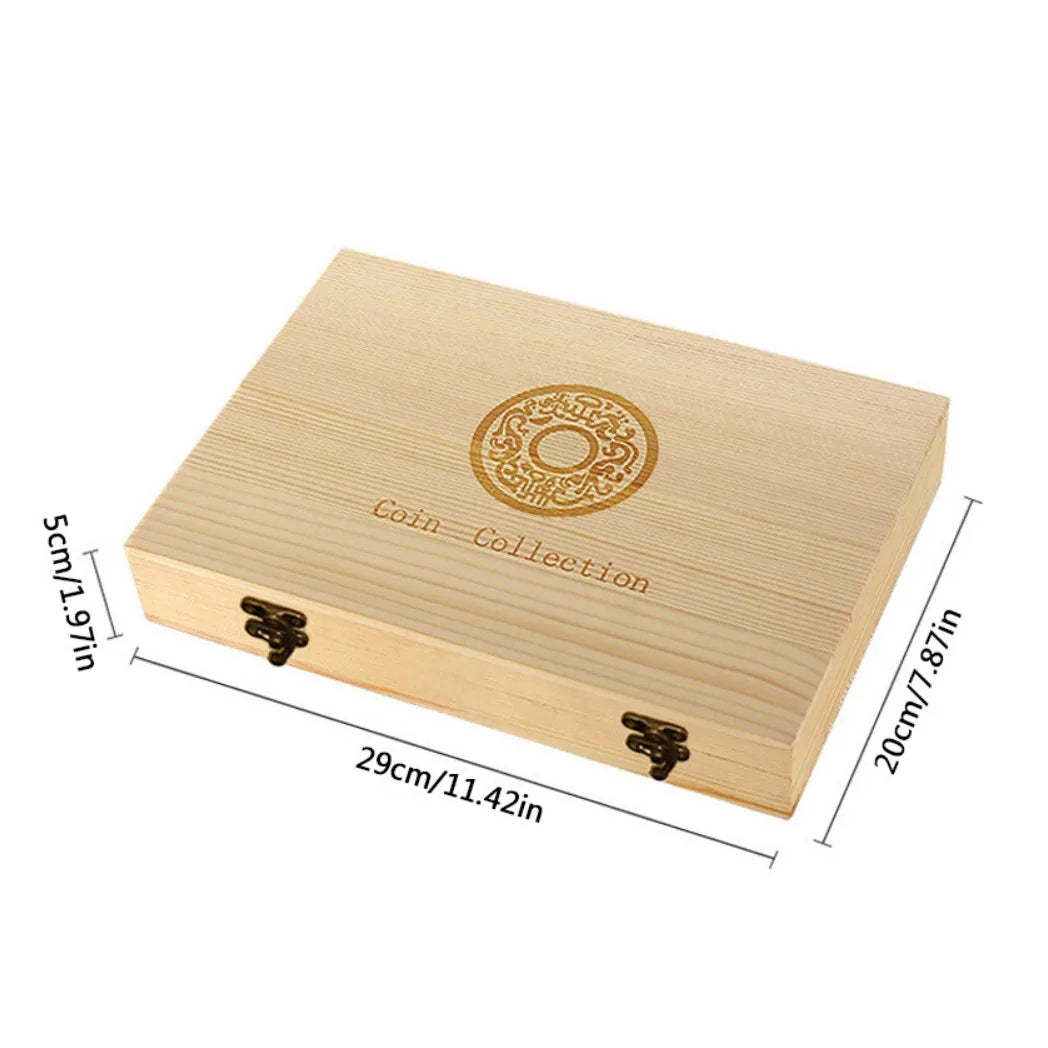 100Pcs Coins Display Storage Box Case Capsules-Wooden For Collectible Coin UK