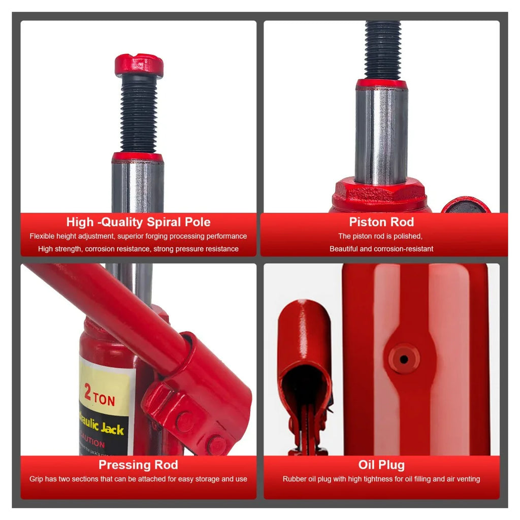 Hydraulic Bottle Jack 2 Ton High Lift For Car Van Truck Boat Automotive Repair