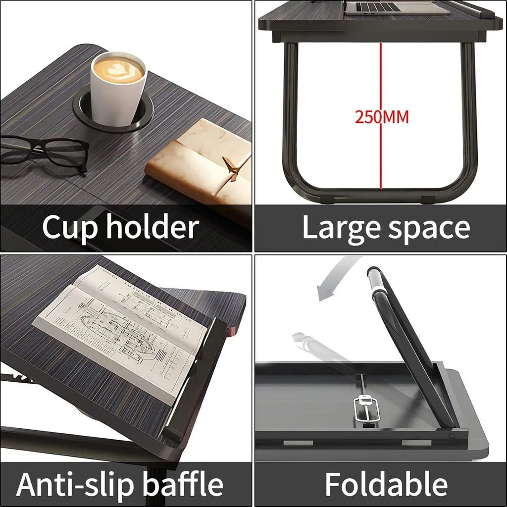 Folding Laptop Table Stand Bed Tray Sofa Lap Breakfast Portable Computer Desk UK