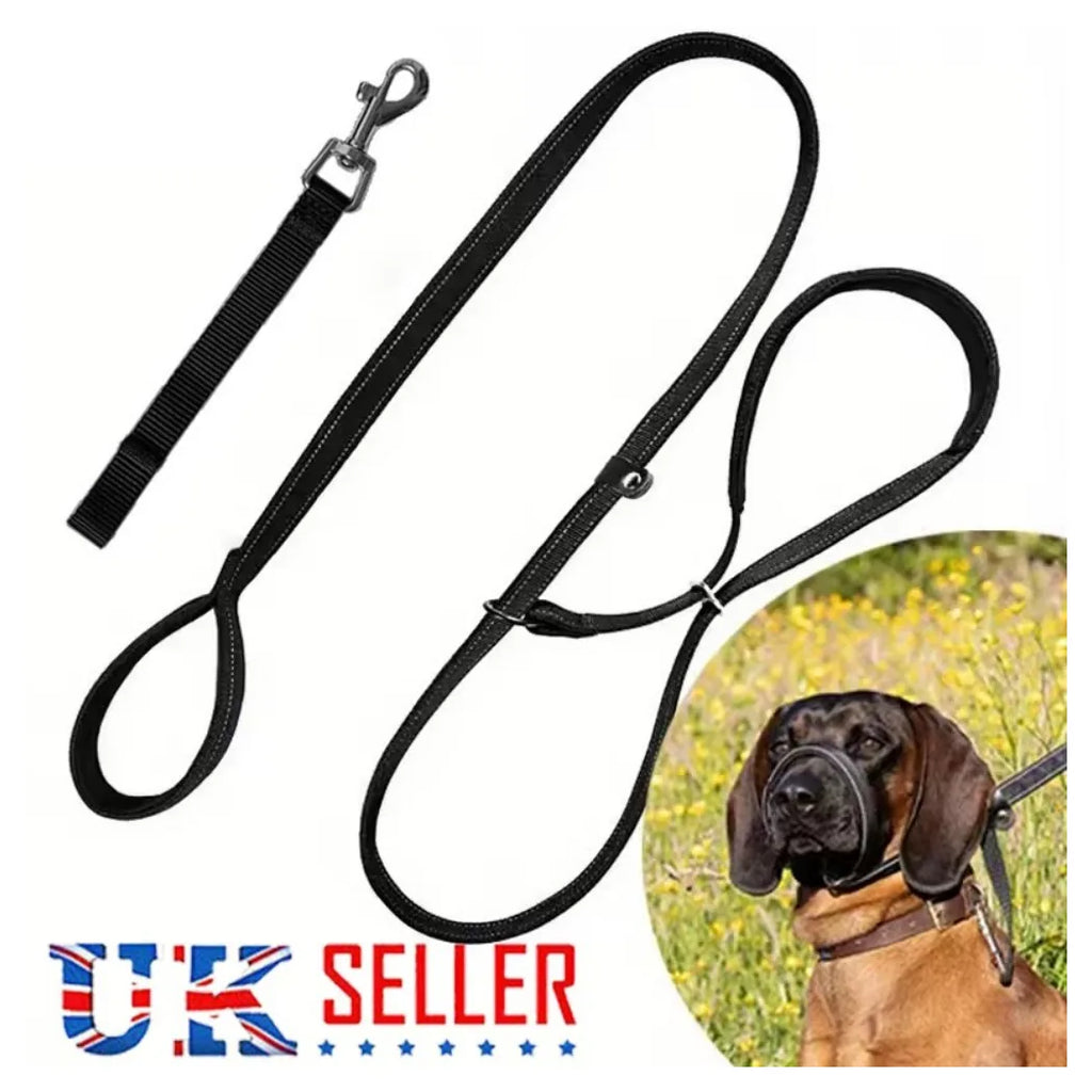 Figure of 8 Dog Lead Dog Lead with Soft Comfy Padded Loop Handle and Nose Pads