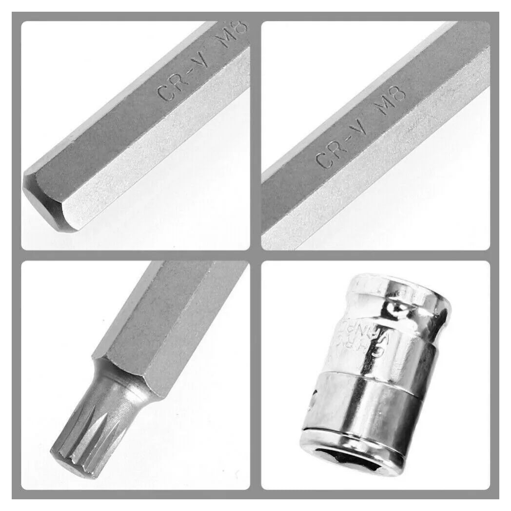 40 x Allen Key Torx Hex Star Spline Socket Bit Set Drive Car Repair Tool 1/2 3/8