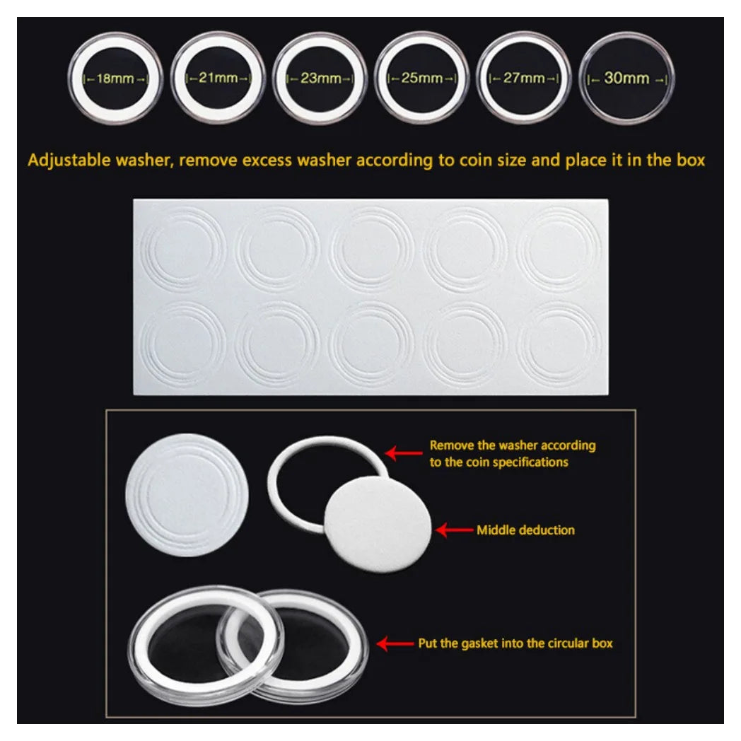 100Pcs Coins Display Storage Box Case Capsules-Wooden For Collectible Coin UK
