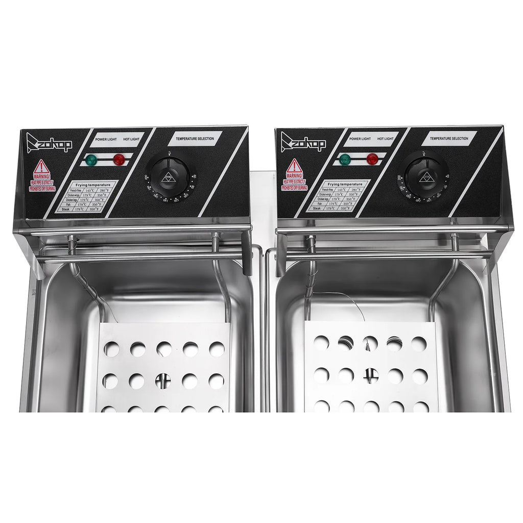 ZOKOP EH82 2500W 220-240V 12.7QT/12L Stainless Steel Double Cylinder Electric