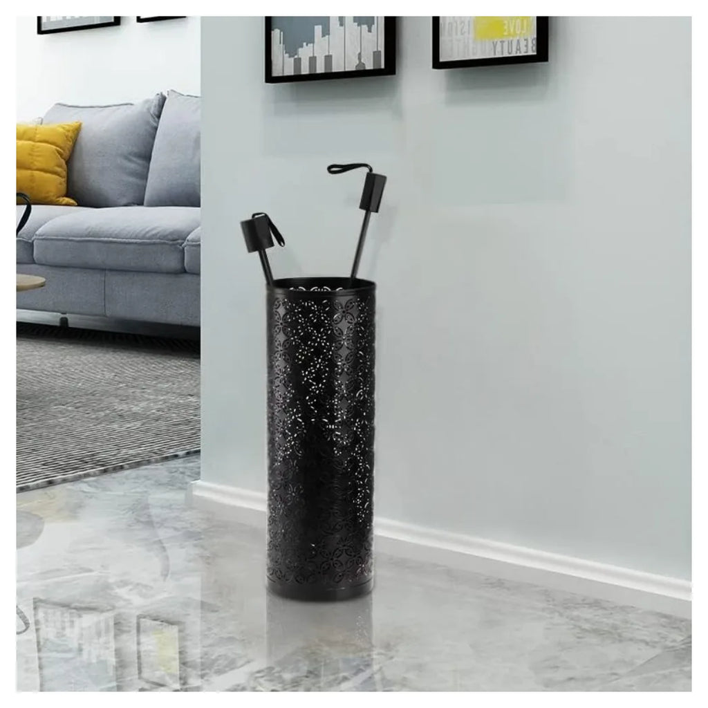 Umbrella Holder Stand Metal Home Storage Rack Walking Stick Rain Water Drip Tray-Black