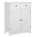 kleankin Bathroom Floor Storage Cabinet w/ 2 Drawers Door Cupboard White