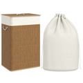 HOMCOM Laundry Hamper with Removable Washable Liner Bag, Brown