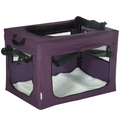 60cm Foldable Pet Carrier Cat Bag w/ Cushion, for Miniature Dogs - Purple