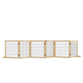 PawHut Freestanding Pet Dog Gate, Six-Panel Foldable Wooden Playpen, 432cm