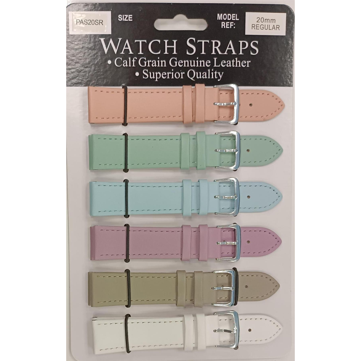 PASSR Sun Mixed Pastille Colour Calf Leather Watch Straps Regular card of 6