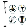 Camping Hiking Walking Stick 5-Level Height Adjustable Folding Walking Cane