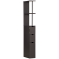 HOMCOM Tall Bathroom Storage Cabinet with Shelf and Drawers, Brown