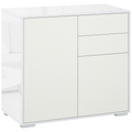 Side Cabinet with 2 Door Cabinet and 2 Drawer for Home Office White