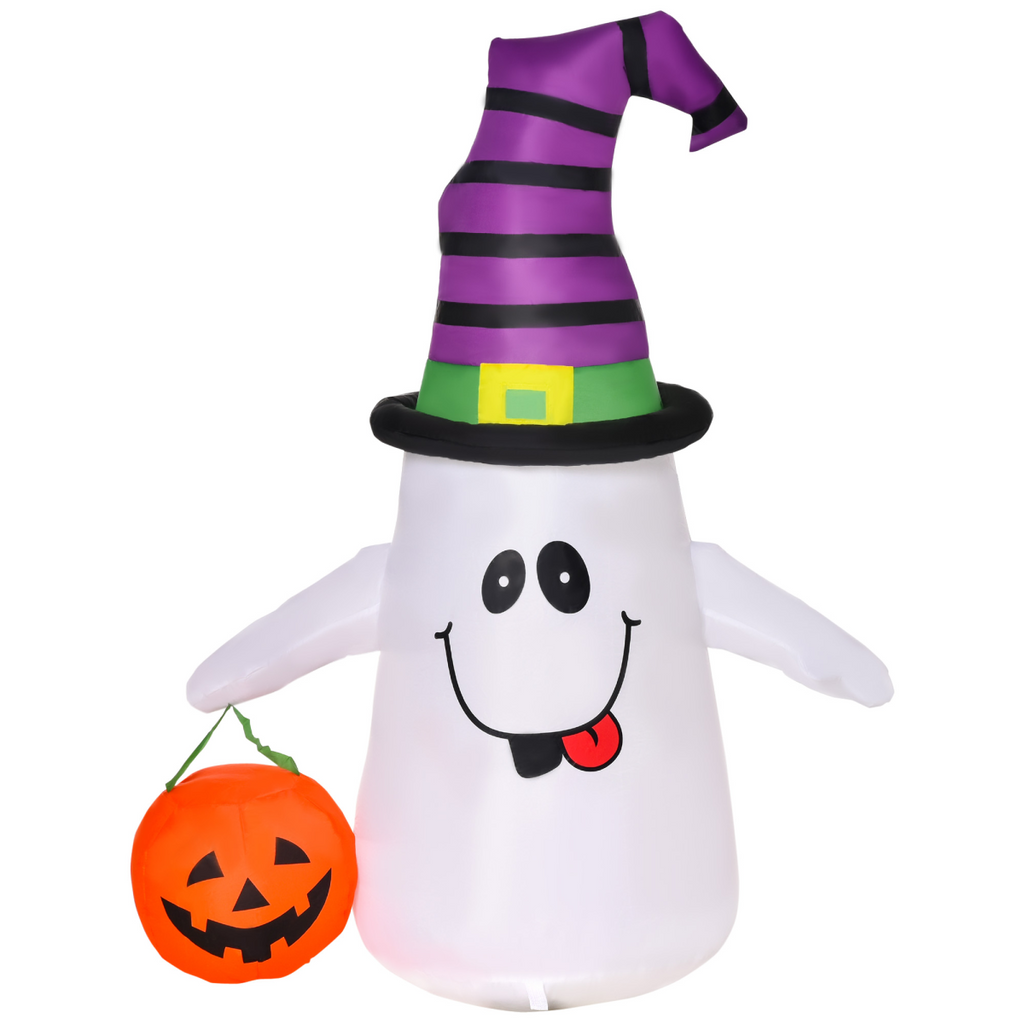 1.2m Witch Ghost Halloween Inflatable LED Pumpkin Lantern Weather-Resistant