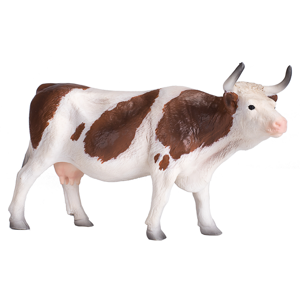 Simmental Cow Toy  Realistic Farm Animal Figurine