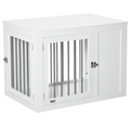 Furniture-Style Dog Crate End Table w/ 2 Doors, for Medium Dogs Pawhut