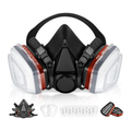 Respiratory half mask, gas mask, dust mask, paint mask with replaceable filter