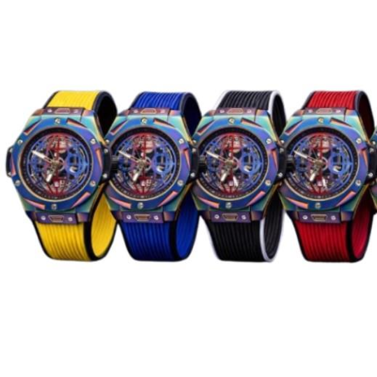 New Rainbow Watch Men's Dated Dial Analogue Rubber Strap Watch NY London