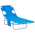 Beach Chaise Lounge Face Cavity Portable Sun Lounger, Reclining Adjust Blue