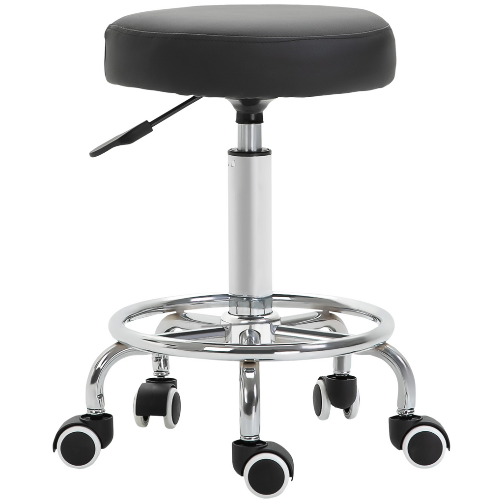 Adjustable Stool PU Leather and Footrest