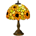 HOMCOM Antique Table Lamp, for Bedroom Bedside, Bulb not Included, Sunflower