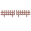 Outsunny Pack of 12 Wooden Plant Border Fence Garden Fixed Picket Fence Brown