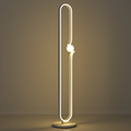 HOMCOM Dimmable LED Floor Lamp with Glass Night Light, Foot Switch, White