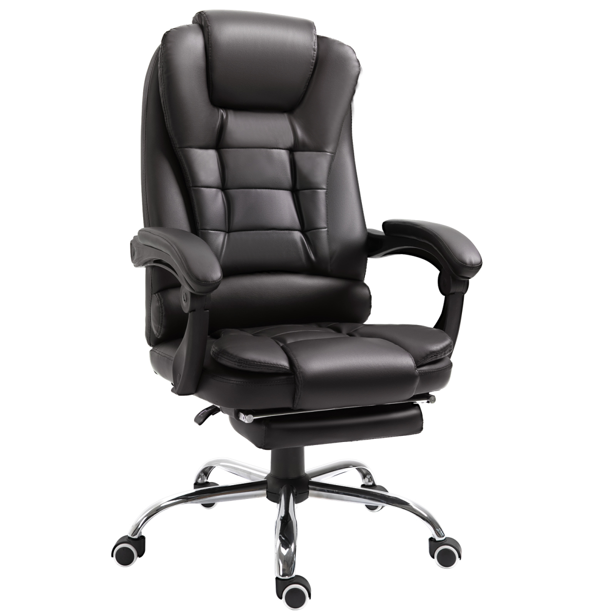High Back Executive Office Chair Reclining Computer Chair with Swivel Wheel Brown