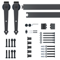 6ft 1.8m Sliding Wood Barn Door Stainless Steel Set Carbon Kits