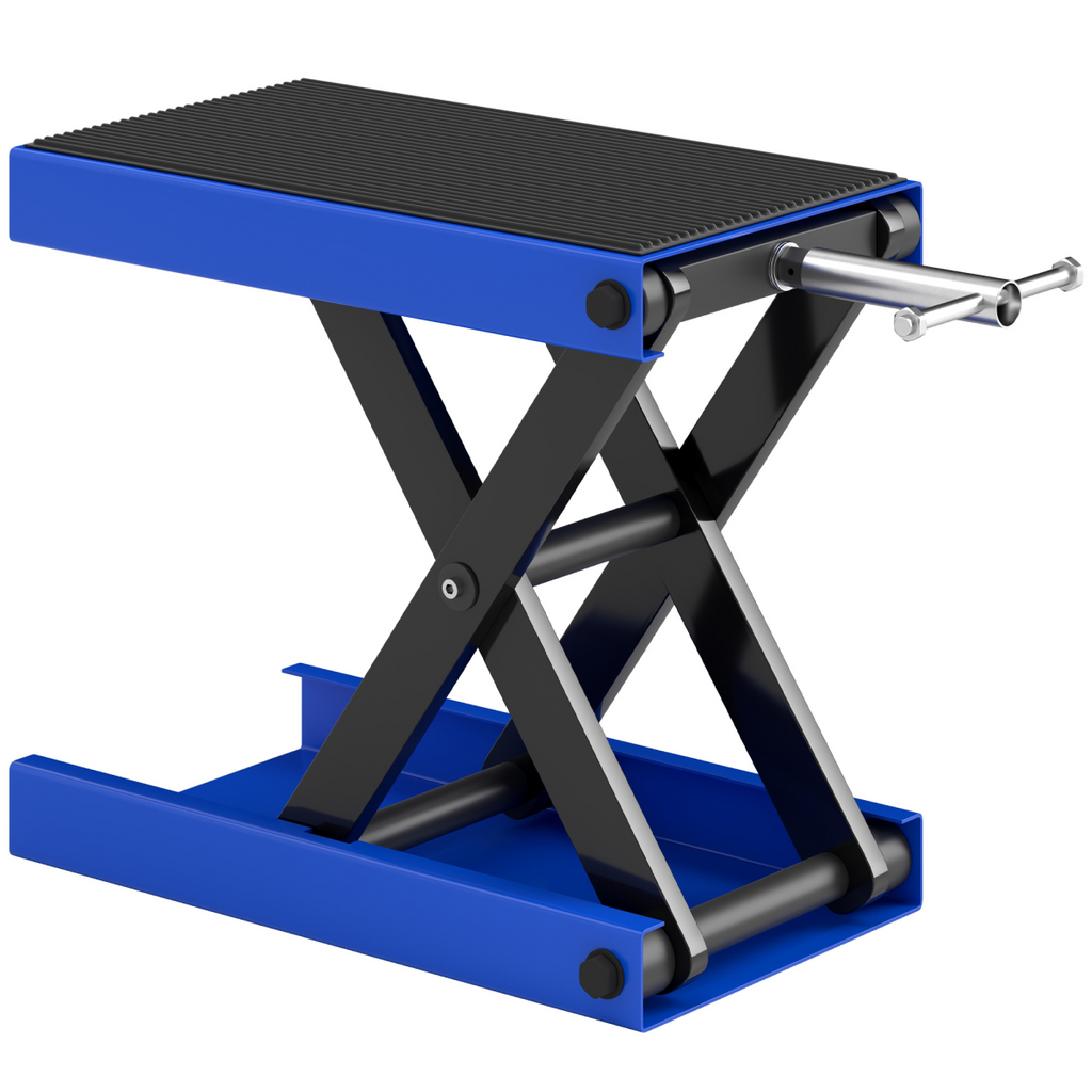 DURHAND 500KG Steel Motorbike Repair Lift X Frame Adjustment Jack, Blue