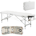 HOMCOM Folding PVC Leather Massage Table Aluminium Frame with Headrest