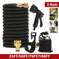 Heavy Duty 100FT Expandable Garden Hose Pipe Flexible With Water Spray Gun UK