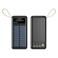 WYEFLUX 10000mAh Portable LED Light & Power Bank with Built-In Cables (USB