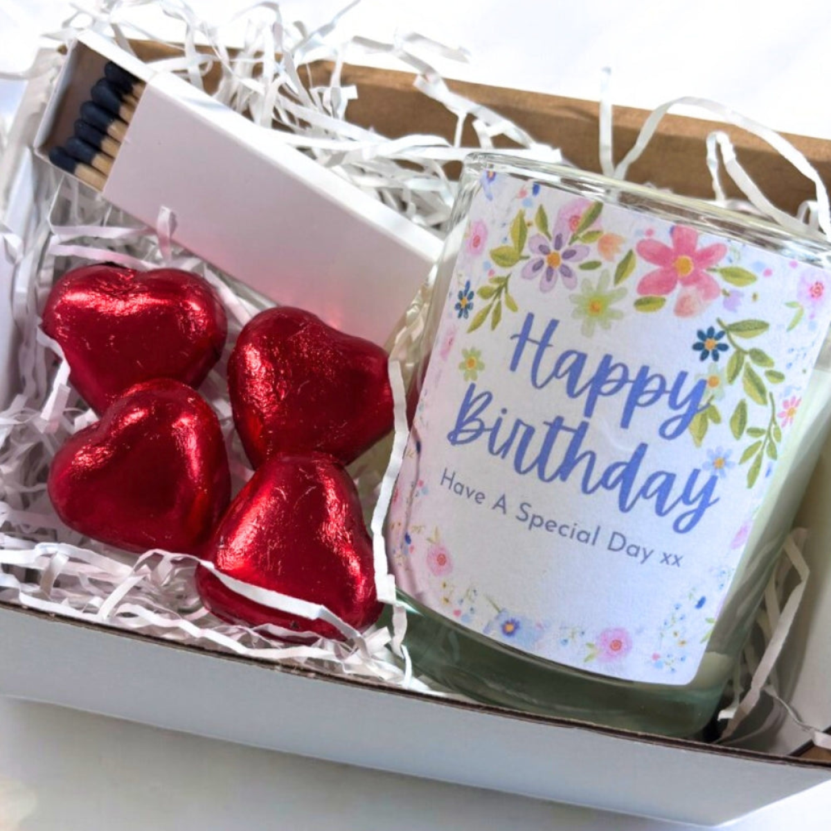 Pretty Flowers Happy Birthday Candle Gift Set