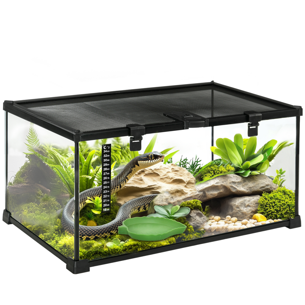 Glass Reptile Terrarium Habitats for Lizards, Frogs, Snake PawHut