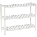 3-Tier Shoe Rack Wood Frame Open Hygienic Storage 57x70cm