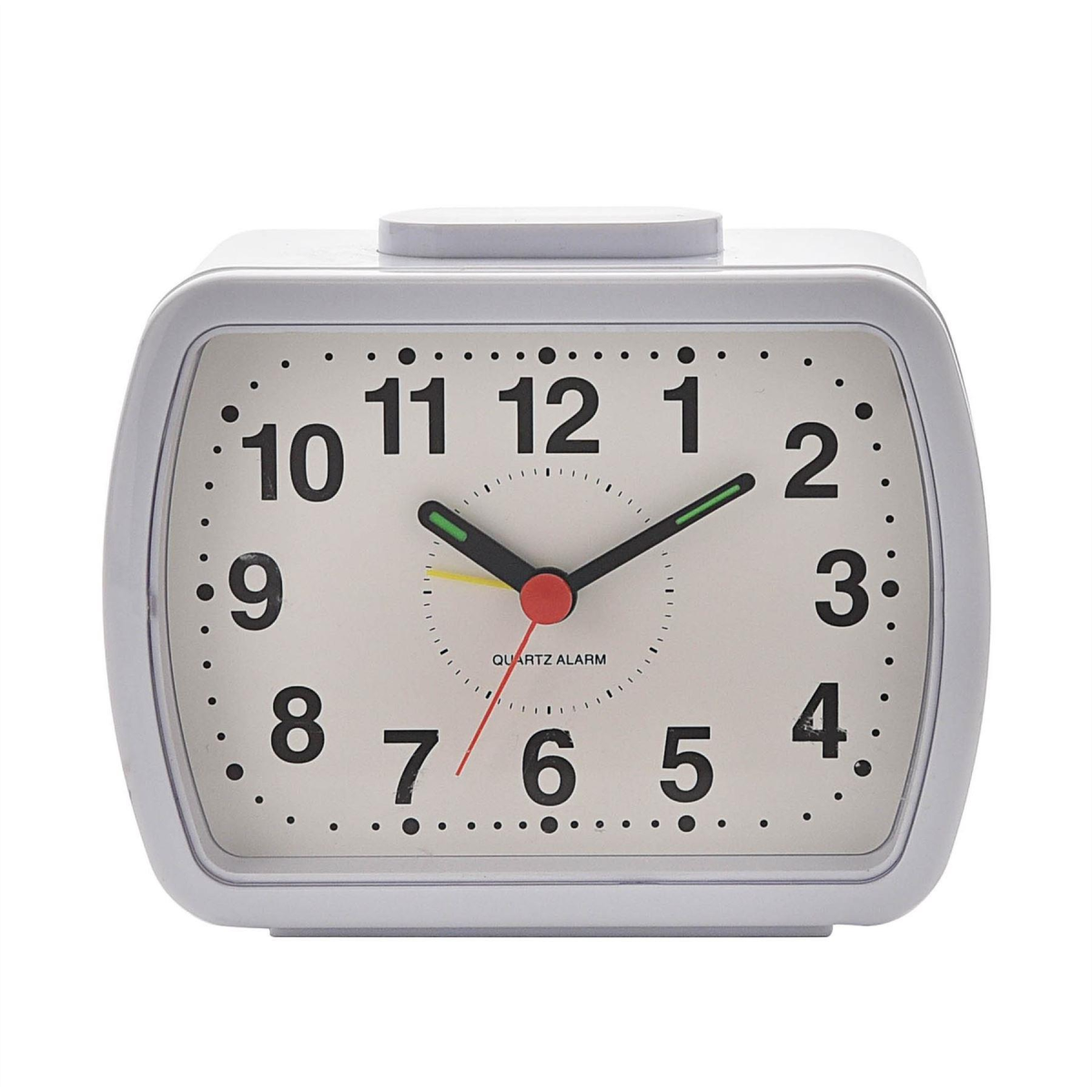 Wm.Widdop Qtz Alarm Clock Bell Oblong Wht/Green Dial 5184W