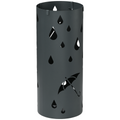 HOMCOM Metal Umbrella Stand, Hollowed Umbrella Basket with 4 Hooks and Drip Tray