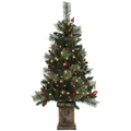 HOMCOM 1.2m Prelit Christmas Tree with 100 Warm White LED Lights and 8 Modes