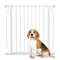 PawHut Dog Gate Wide Stair Gate w/ Door Pressure Fit, 75-85W cm, White