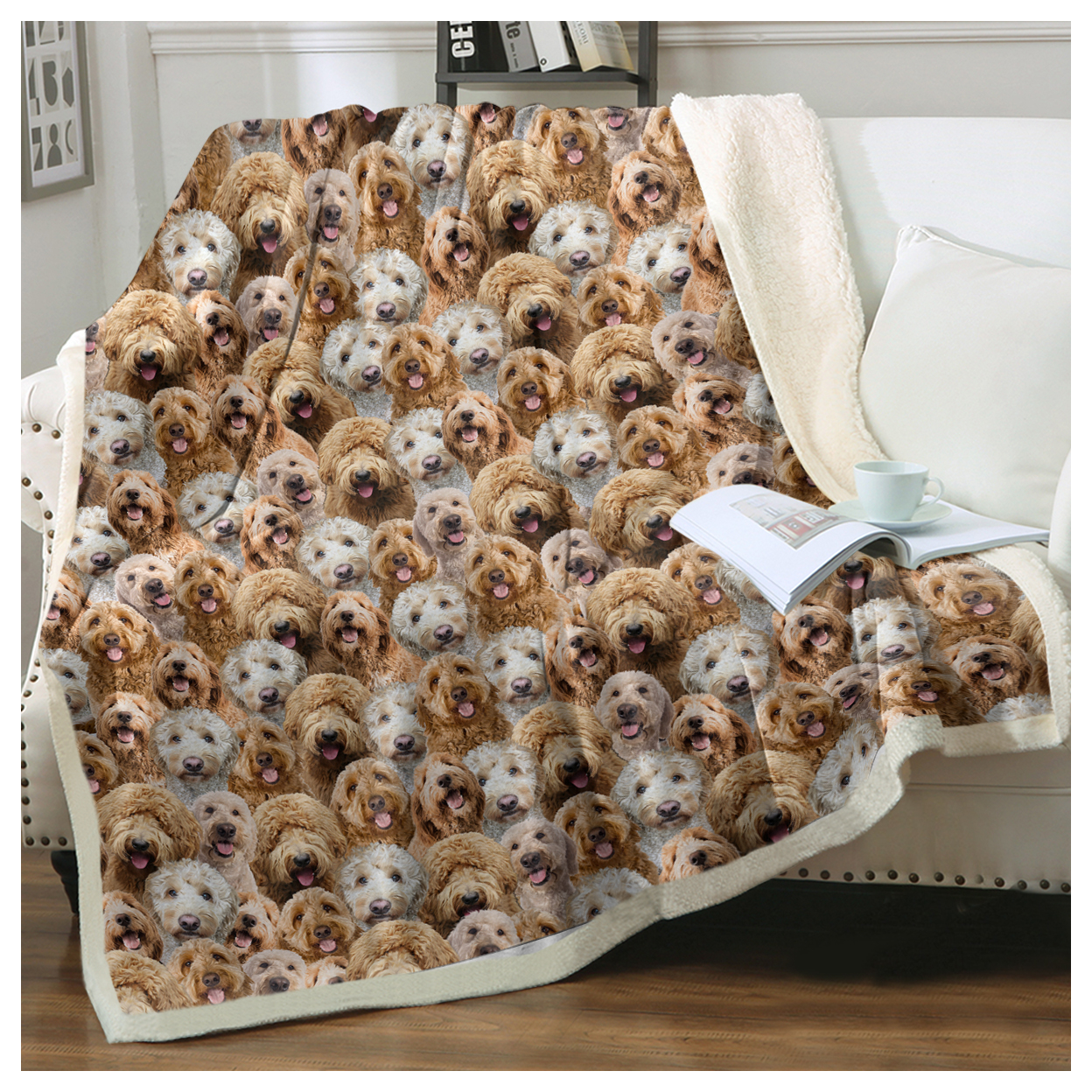 Cockapoos Fleece Blanket Fuzzy Dogs Blanket for Kids Adults Cute Puppy Cockapoos Throw Blanket Puppy Dog Animal Pattern Sherpa Throw Travel/Single (Cockapoos Gifts for Women,130x150cm)