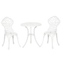 Outsunny Aluminium Bistro Set Garden Coffee Table Chair Outdoor Dining Set