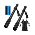 （2 Pack）3-Modes USB Rechargeable LED Flashlight Hiking Security Torch Camping Outdoor Flashlight Set