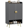 Modern Hallway Shoe Cupboard w/ Open Compartment Adjustable Shelf for Entryway